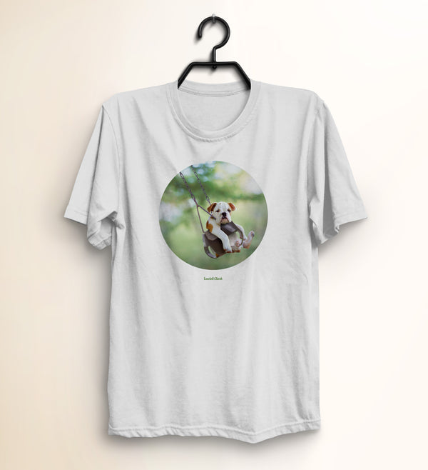 Bulldog In Swing Shirt - Dog Lover T-Shirt - Cute Dog Shirt - Animal Lover Tee