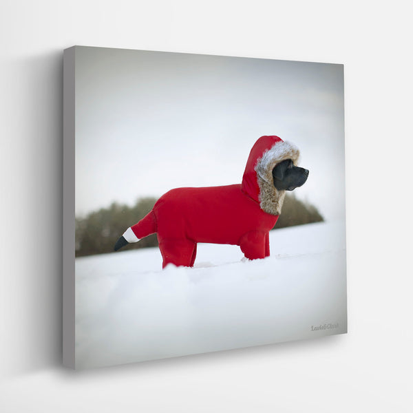 FARGO Winter Dog Canvas Art Print - Labrador Holiday Wall Decor