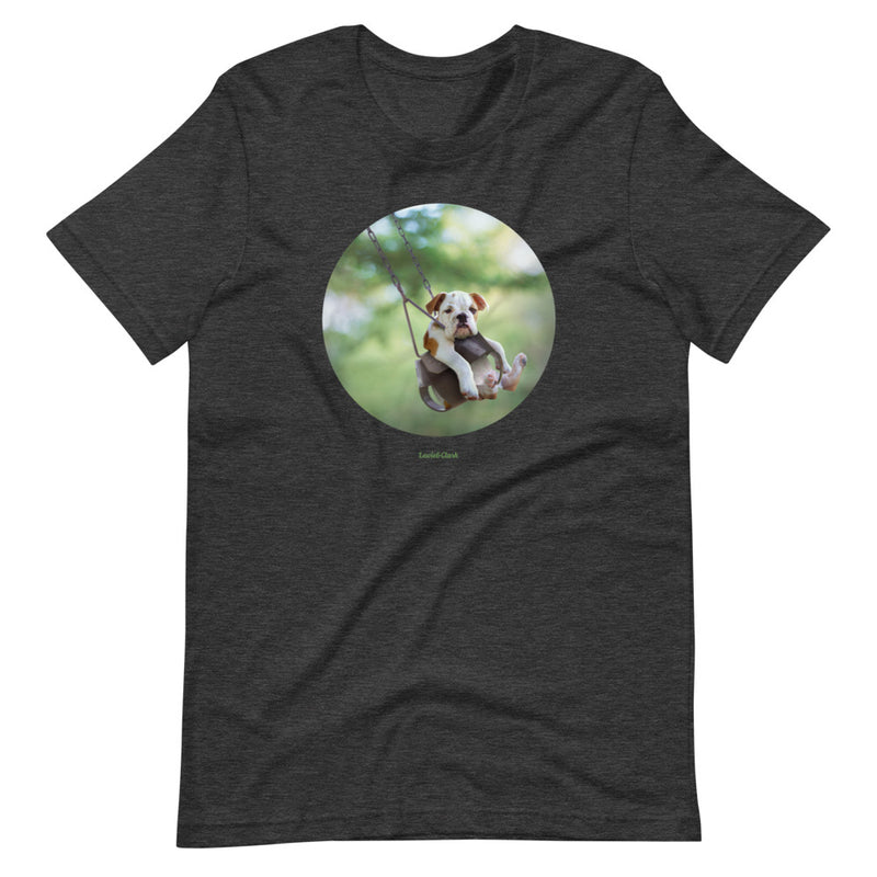 Bulldog In Swing Shirt - Dog Lover T-Shirt - Cute Dog Shirt - Animal Lover Tee