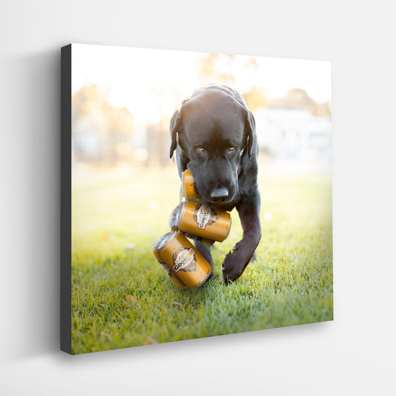 BREWER Dog Canvas Art Print  - Black Labrador Beer Lover Bar Art