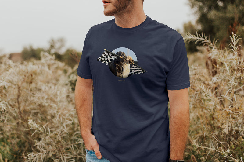 Dogs with Checkered Flag Shirt - Rally Flag Car Racing Tshirt - Gift for Dog Lover - Labrador Retriever Lover Tee