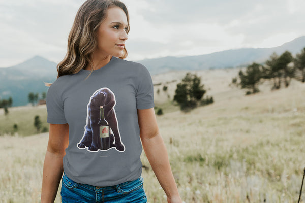 Black Dog Wine Lover Shirt - Dog and Wine Lover Tee - Wine Shirt Gift