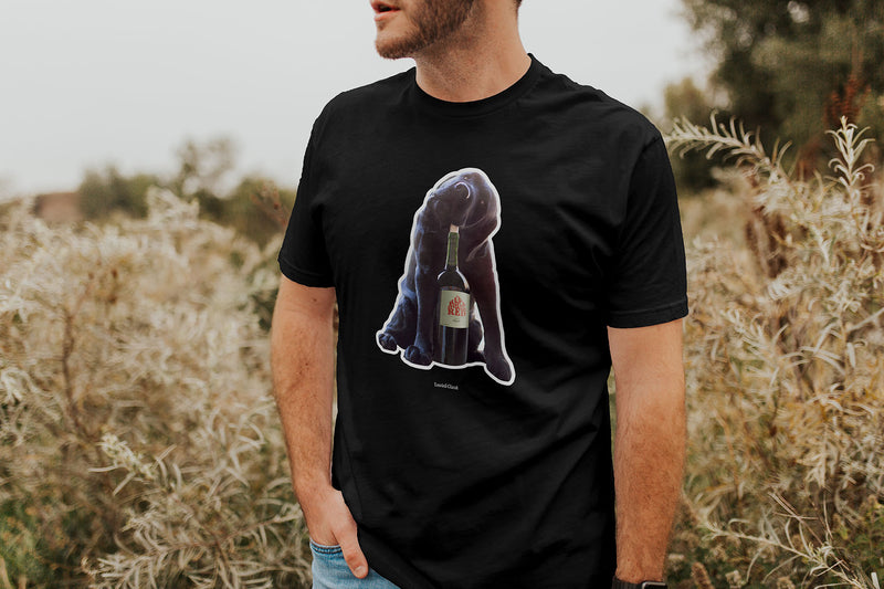 Black Dog Wine Lover Shirt - Dog and Wine Lover Tee - Wine Shirt Gift