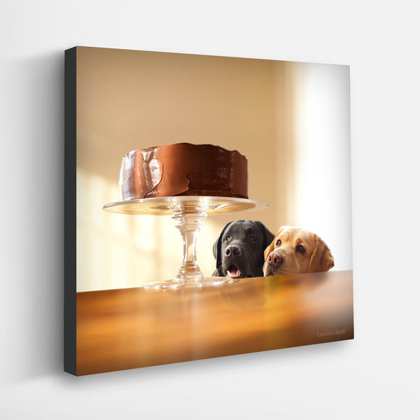 FORBIDDEN TREASURE Dog Canvas Art Print - Labrador Kitchen Art