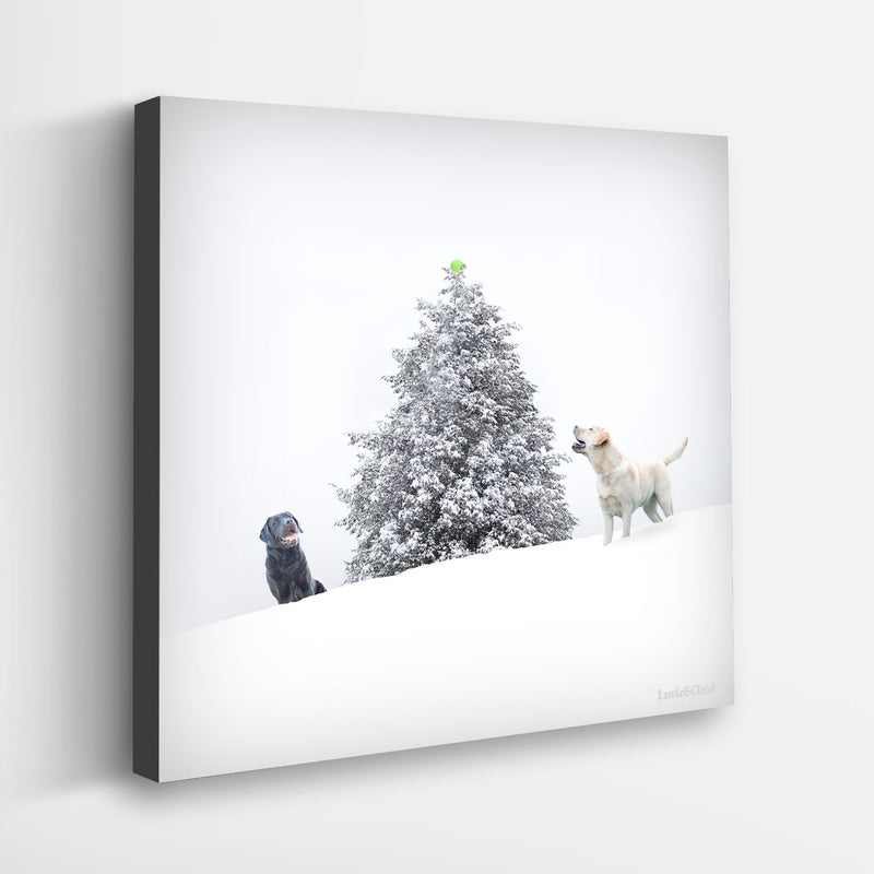 HARK Dog Holiday Art Print - Labradors Christmas Tree Home Wall Decor