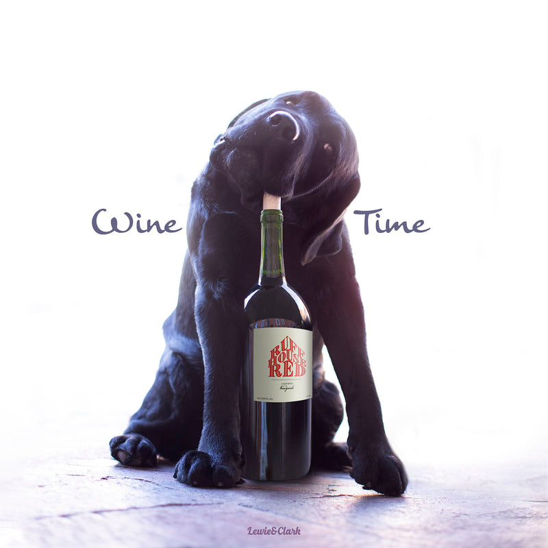 "Wine Time" Dog Lover Wine Bar Canvas