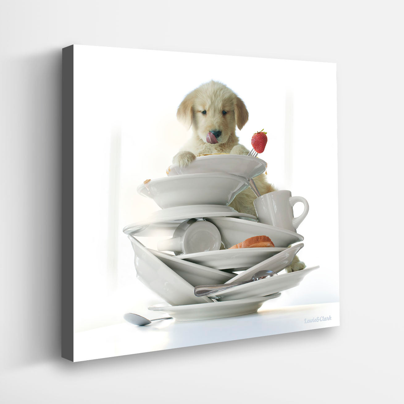 MAPLE Dog Canvas Art Print Golden Retriever Dog Kitchen Wall Decor