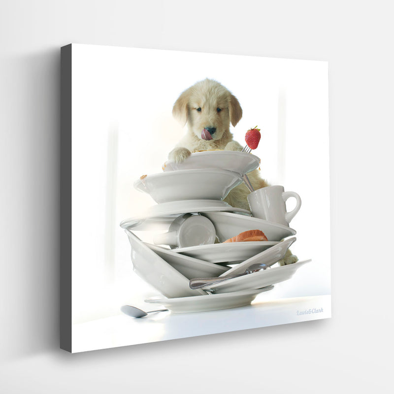 MAPLE Dog Canvas Art Print - Golden Retriever Dog Kitchen Wall Decor