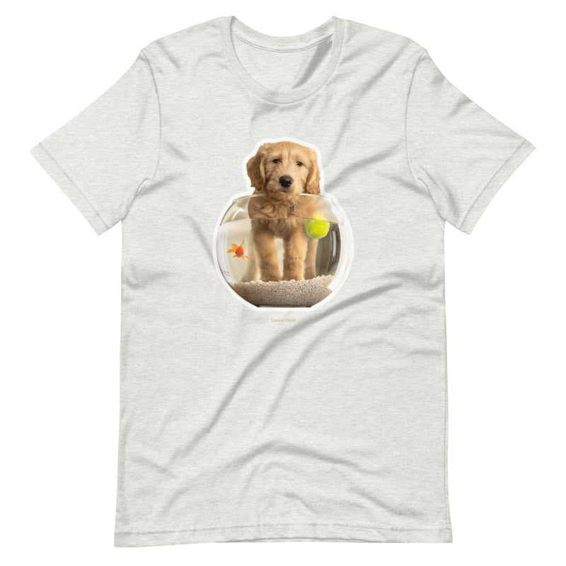 Dog and Goldfish T-Shirt - Dog Lover Tee - Goldendoodle Goldfish Shirt