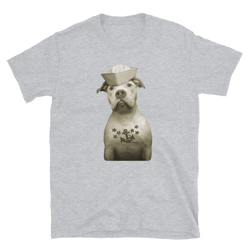 Sailor Dog with Tattoo T-Shirt - Pit Bull Shirt - Dog Lover Retro Tee