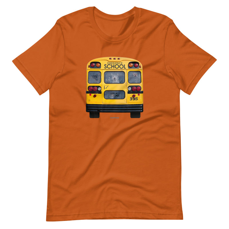 Obedience School Shirt  - Dogs on School Bus T-Shirt - Funny Dog Tee - School Bus Driver Shirt