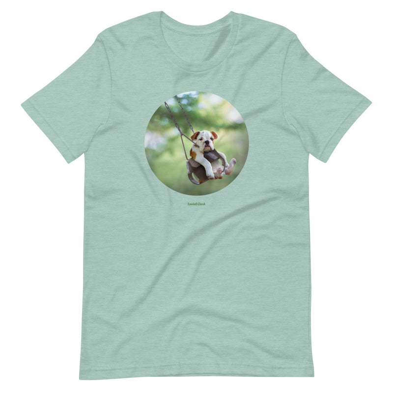 Bulldog In Swing Shirt - Dog Lover T-Shirt - Cute Dog Shirt - Animal Lover Tee