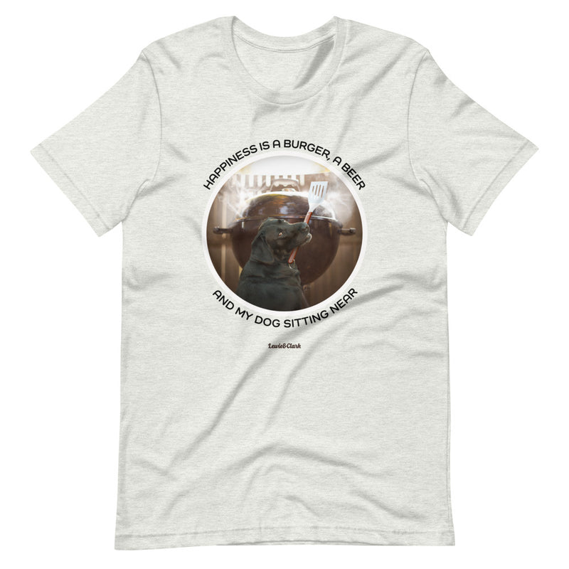 Dog, Burger, Beer Tee -  BBQ Dog T-Shirt - Black Labrador Retriever Shirt