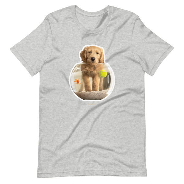 Dog and Goldfish T-Shirt - Dog Lover Tee - Goldendoodle Goldfish Shirt