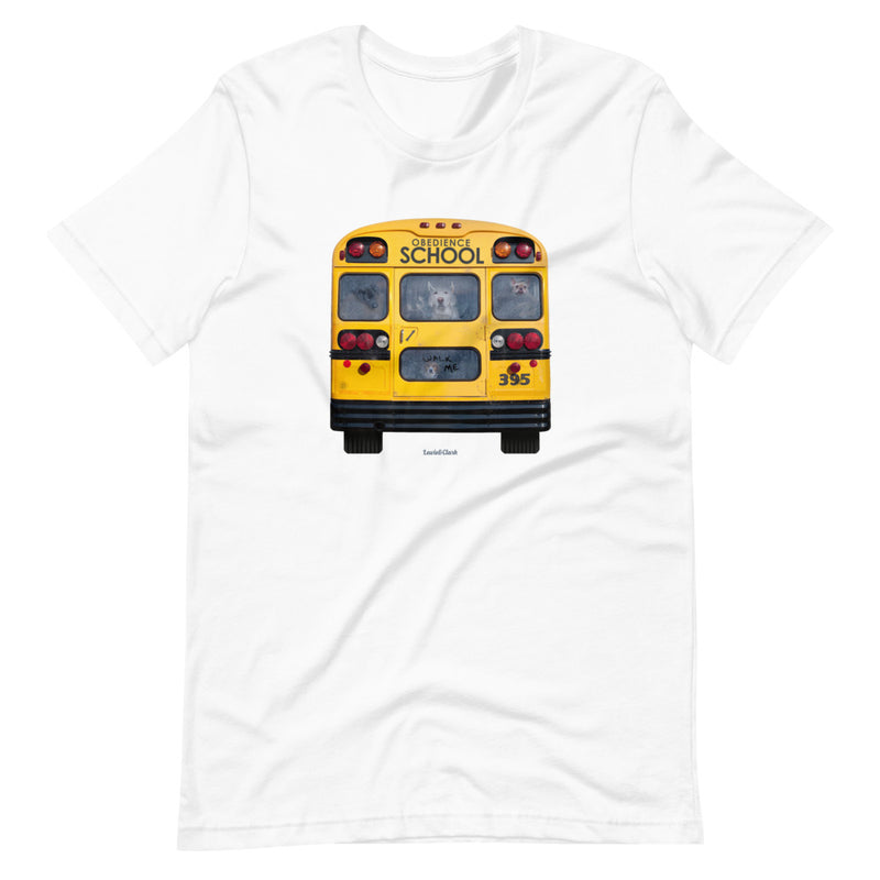 Obedience School Shirt  - Dogs on School Bus T-Shirt - Funny Dog Tee - School Bus Driver Shirt
