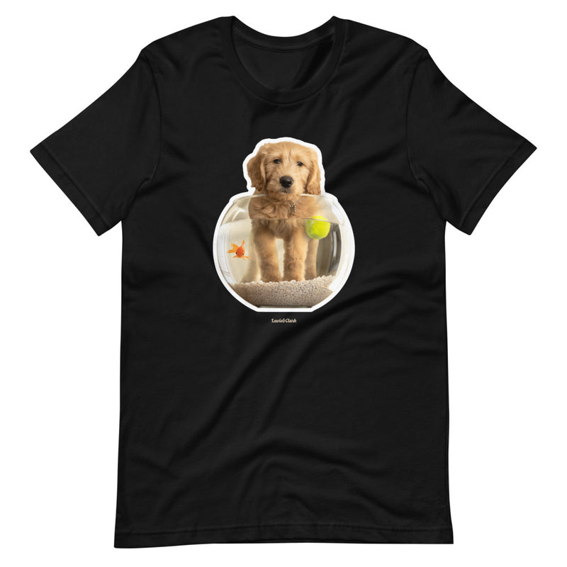 Dog and Goldfish T-Shirt - Dog Lover Tee - Goldendoodle Goldfish Shirt