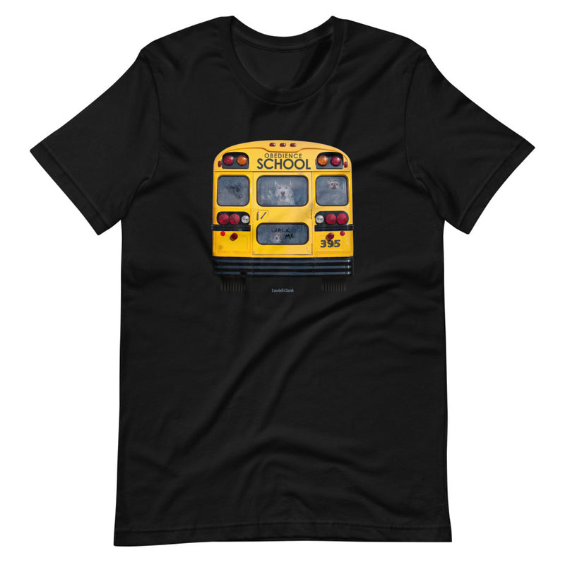 Obedience School Shirt  - Dogs on School Bus T-Shirt - Funny Dog Tee - School Bus Driver Shirt