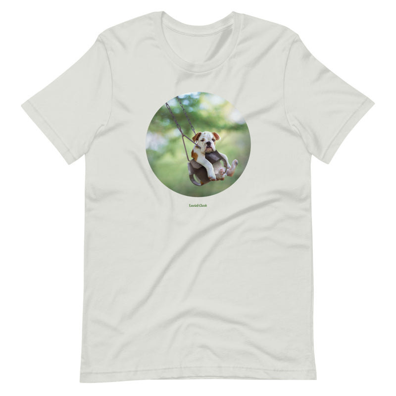 Bulldog In Swing Shirt - Dog Lover T-Shirt - Cute Dog Shirt - Animal Lover Tee