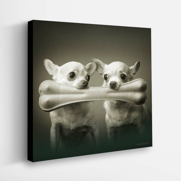 PIP AND SQUEAK Dog Lover Canvas Art Print  - Chihuahua Twin Wall Art