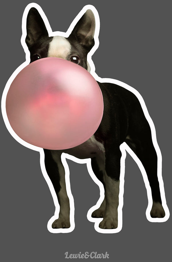 KIDS "Poppie" Boston Terrier Shirt - Dog Blowing Bubble T-Shirt - Gifts for Dog Lovers For Kids - Cute & Funny Dog Tee