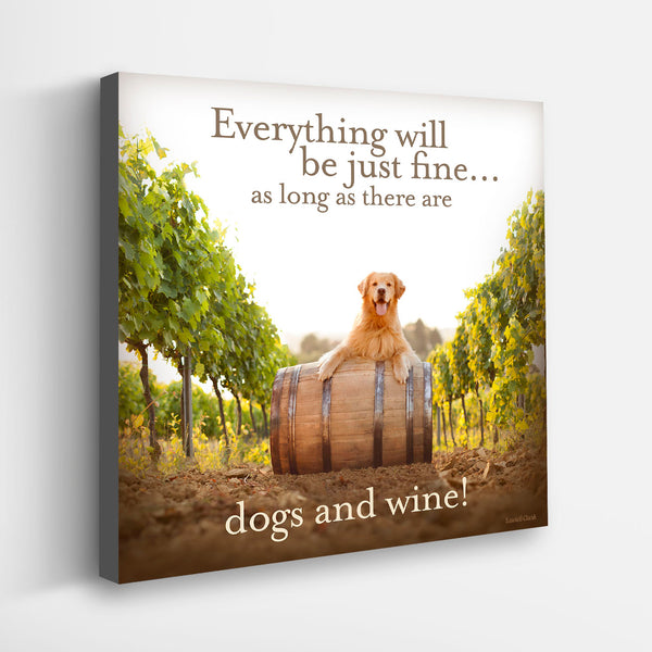 Dogs and Wine Lover Wall Art Quote