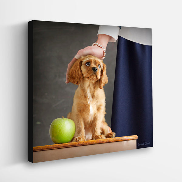 LUCY Dog Canvas Art Print  - Cavalier King Charles Spaniel Teacher's Pet Wall Decor