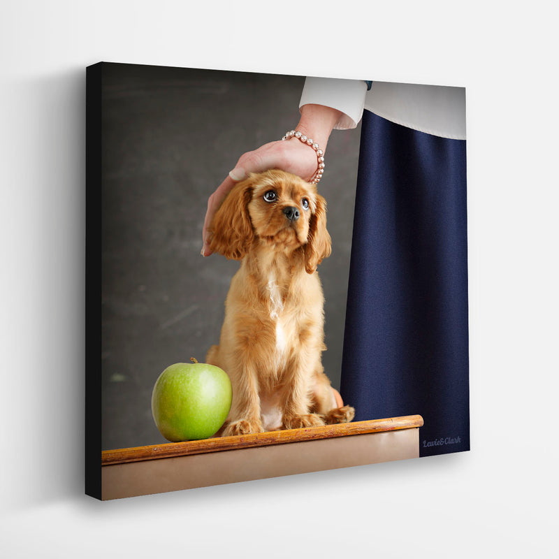 LUCY Dog Canvas Art Print  - Cavalier King Charles Spaniel Teacher's Pet Wall Decor