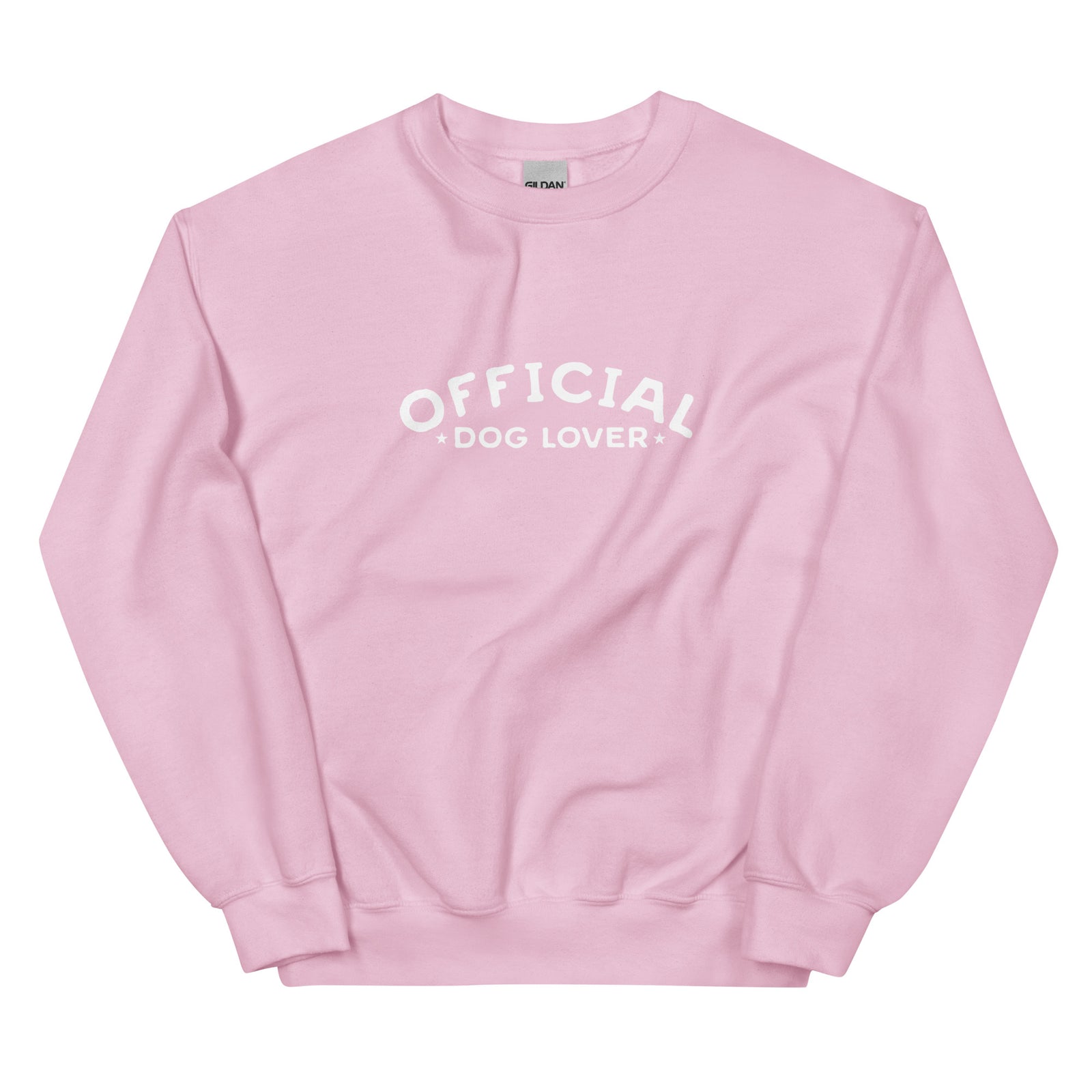 Official Dog Lover Unisex Sweatshirt, Various Colors and Sizes, Light Pink / M