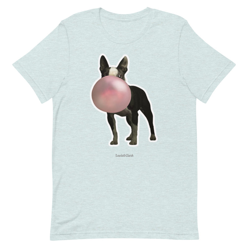 Dog Blowing Pink Bubble Shirt - Boston Terrier Bubble Gum T-shirt  - Bubble Gum Dog Tee - Fun Shirt for Dog Lover  - Graphic Tee