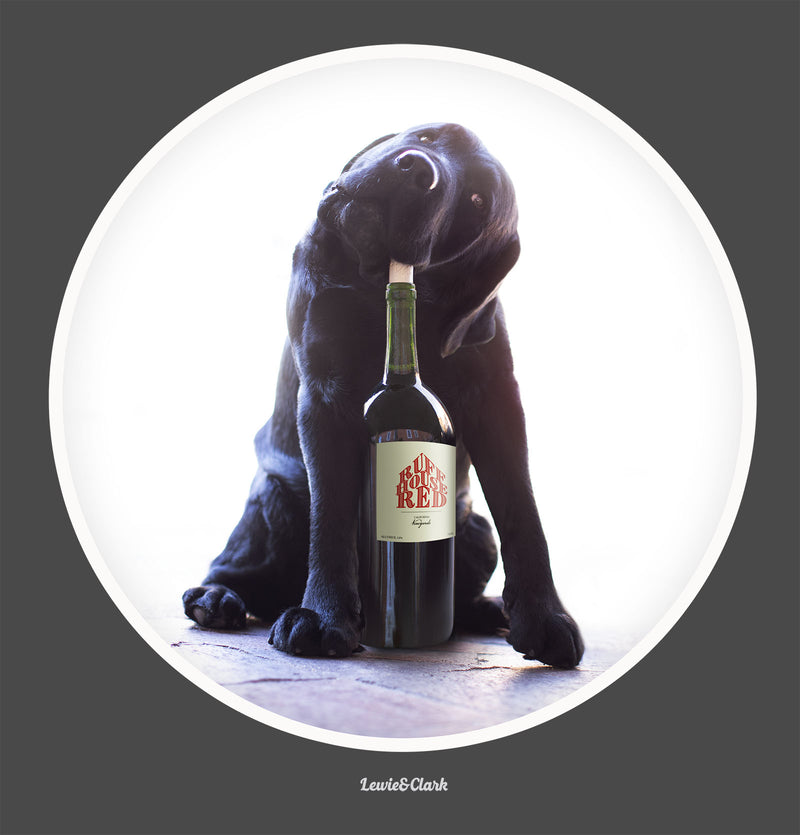Black Dog Wine T-shirt - Tee for Dog and Wine Lovers
